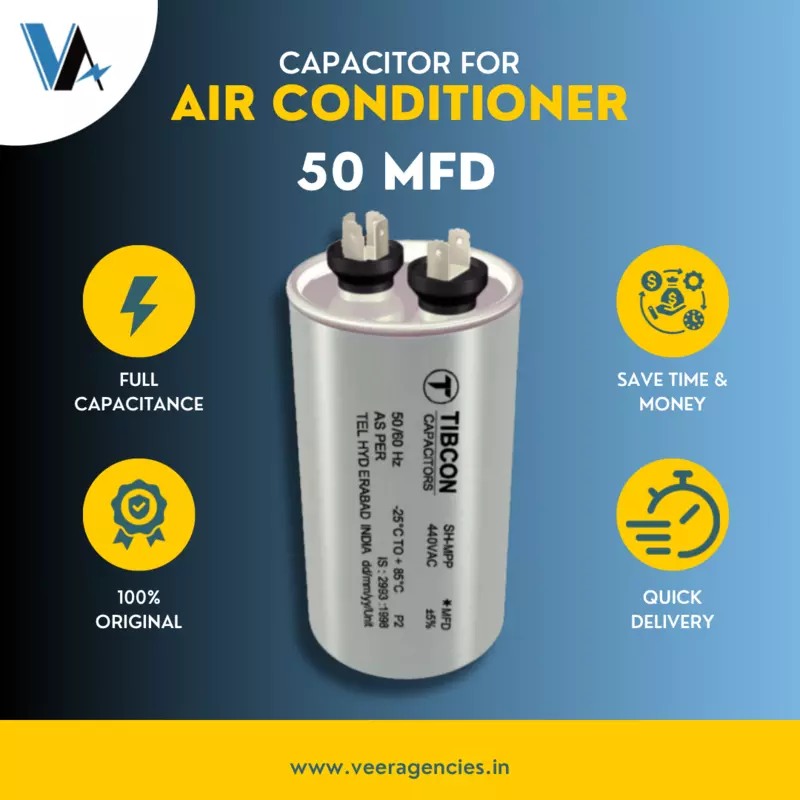TIBCON 50 MFD (40x102) 440V AL MT AIR CONDITIONERS BURST PROOF CAPACITOR