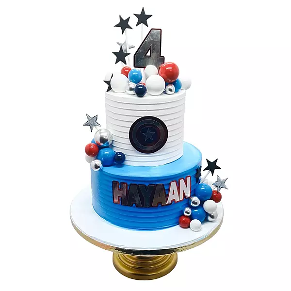 Captain America-Themed Birthday Cake