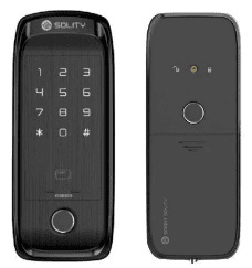 Solity Premium Digital Rim Lock With Fingerprint Password RFID Card Emergency Key