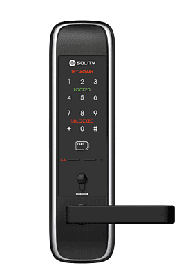Solity Digital Mortise Lock With Fingerprint Password RFID Card Emergency Key