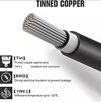 6mm² DC Cable (Black) Tinned Copper - Finolex