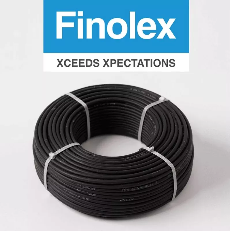 6mm² DC Cable (Black) Tinned Copper - Finolex
