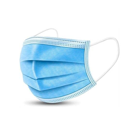 Face Mask 3 Ply Elastic Blue