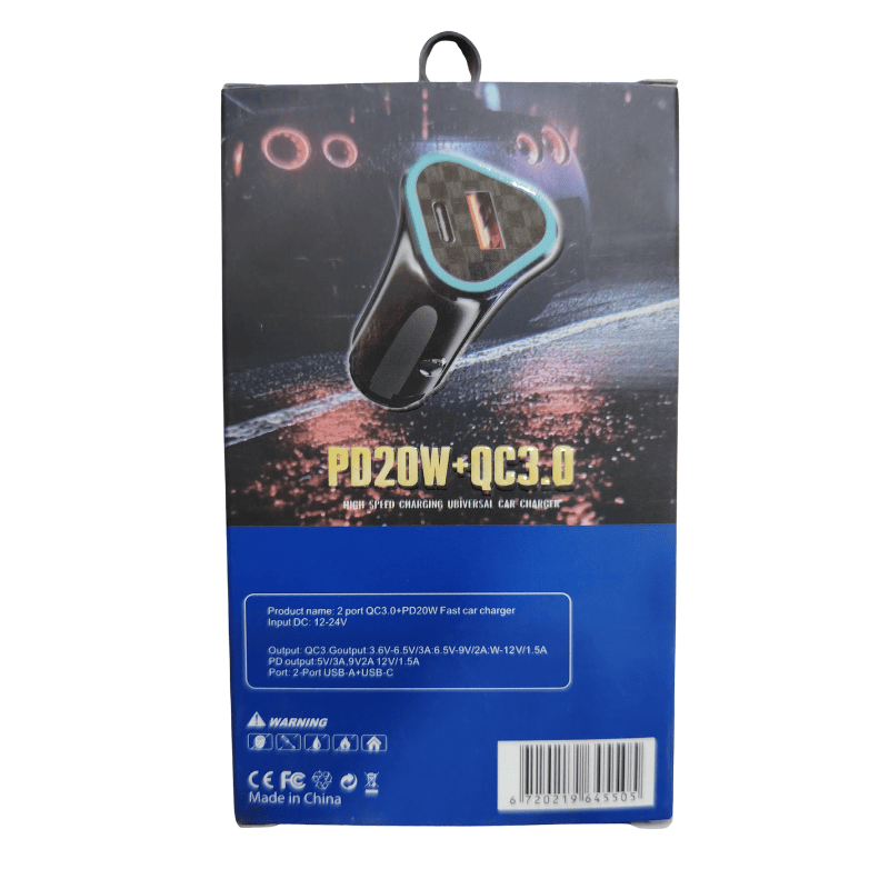 ZigDeal Car Charger PD20W + QC3.0 – Fast Charging | Dual USB Ports | Compact & Efficient Design