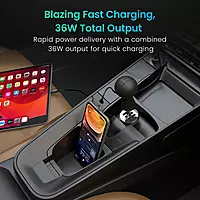 Portronics Car Power View 36W Car Charger, Dual Port (18W USB Type-A & 36W Type-C), Fast Charging, PPS Tech, Transparent Design, Safe Power Delivery for Multiple Devices (Black) Portronics Car Power View 36W Car Charger, Dual Port (18W USB Type-A & 36W Type-C), Fast Charging, PPS Tech, Transparent Design, Safe Power Delivery for Multiple Devices (Black)