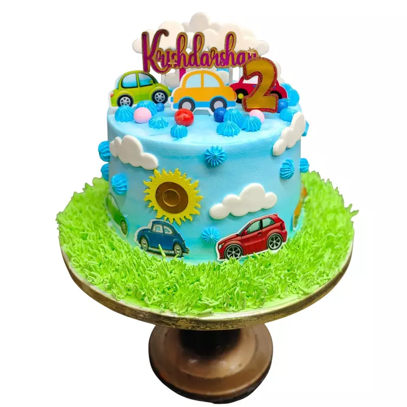 Car-Themed Birthday Cake