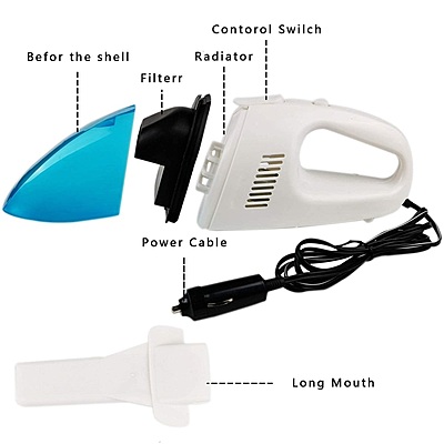 Car Vacuum Cleaner Pack of 1 (Colour: White Blue) Car Vacuum Cleaner Pack of 1 (Colour: White Blue)
