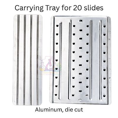 Carrying Tray for 20 slides, Aluminum, die cut 2