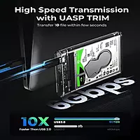 USB 3.0 Transparent Glass Laptop Casing 6.5cm (2.5 Inch) HDD/SSD Enclosure Case Cover SATA