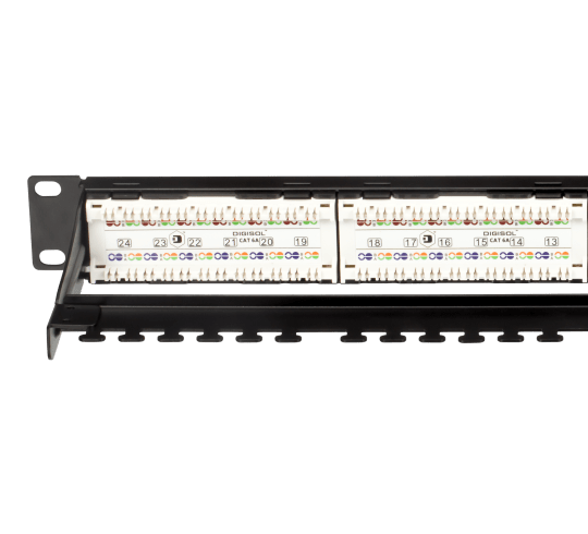 Digisol Channel SCS Patch Panel, 24 Port, Cat6A UTP, 180 Degree