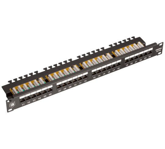 Digisol Channel SCS Patch Panel, 24 Port, Cat6A UTP, 90 Degree