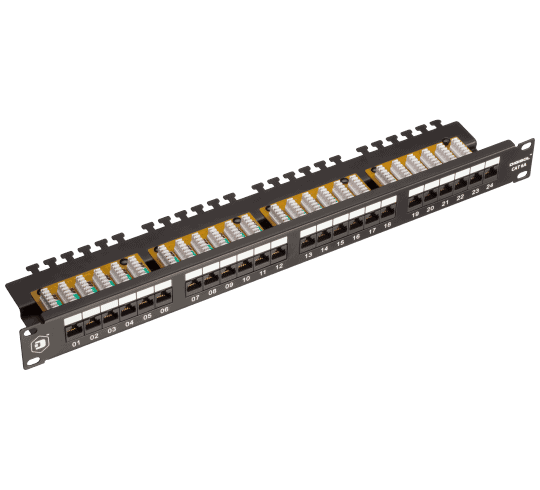 Digisol Channel SCS Patch Panel, 24 Port, Cat6A UTP, 90 Degree