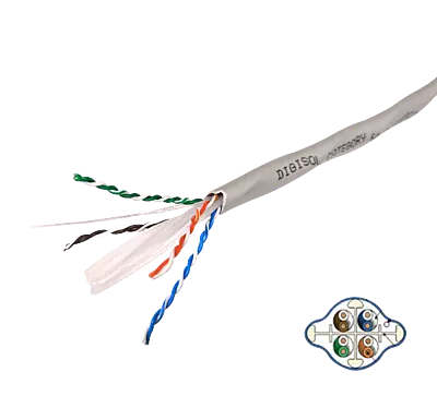 Digisol Enterprise ConvergeX Solid Cable, Cat 6A UTP, 4 Pair, 23 AWG, Oval Shape, Grey, 305m
