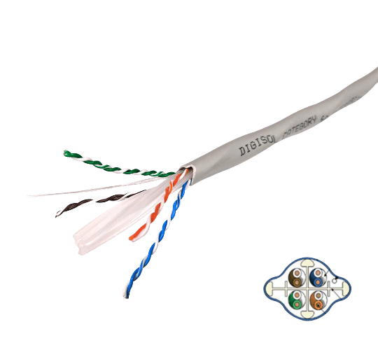 Digisol Enterprise ConvergeX Solid Cable, Cat 6A UTP, 4 Pair, 23 AWG, Oval Shape, Grey, 305m