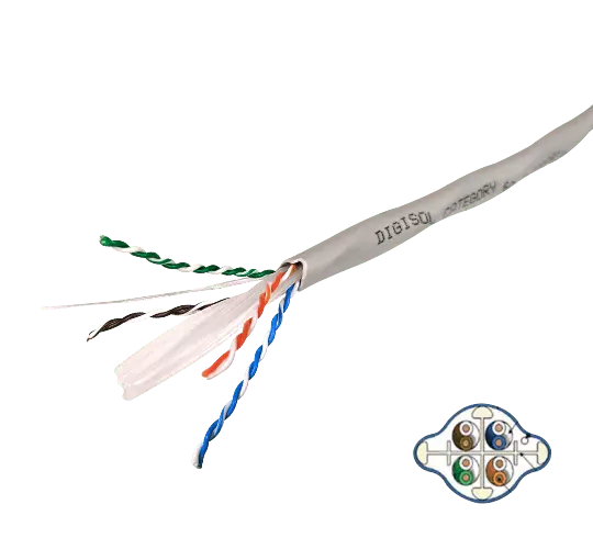 Digisol Enterprise ConvergeX Solid Cable, Cat 6A UTP, 4 Pair, 23 AWG, Oval Shape, Grey, 305m