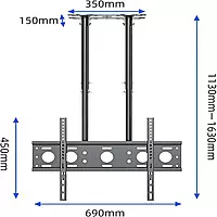Ceiling Mount Size: 40"-90"