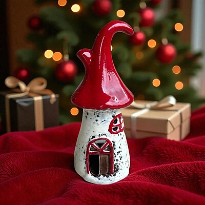 Ceramic Red Hat Christmas Tealight Candle Holder Ceramic Red Hat Christmas Tealight Candle Holder