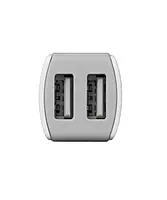 Champion Dual Port USB Fast Car Charger 3A | Compact High-Speed Charger for Android & iPhone (White)