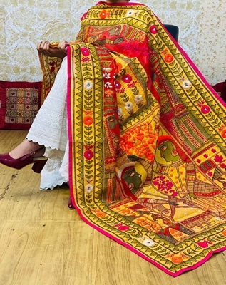 Chanderi Kalakriti Dupatta - 1