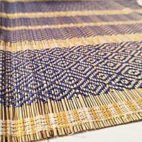 Madur Blue & Natural Table Runner Madur Blue & Natural Table Runner