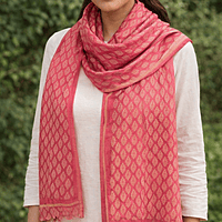 Chanderi Leaf Printed Stole
