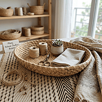 Moonj Natural Shallow Basket