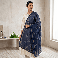Chanderi Dragonfly Silk Stole