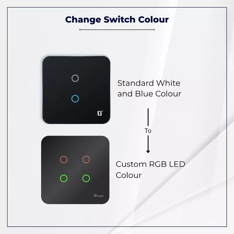 D2touch White & Blue Standard LED to RGB LED Switch Customization Select Per Switch - D2Touch Accessories