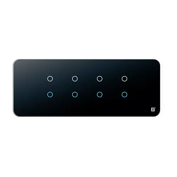 D2Touch 8 Module 8 Switch Glosy Acrylic Blue LED frameless Wi-Fi Remote Touch Switch Panel