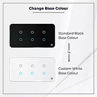 D2Touch Black Base Colour to White Base Colour For 2M/4M/6M/8M Touch Switch Panel for Acrylic Glossy, Matte & Glass Panels, Add As Accessories Per Panel
