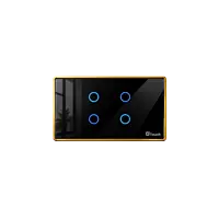 D2Touch Acrylic Glossy Material to Premium Glass Material For 4 Modules Touch Switch Panel