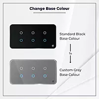 D2Touch Black Base Colour to Gray Base Colour For 2M/4M/6M/8M Touch Switch Panel for Acrylic Glossy, Matte & Glass Panels, Add As Accessories Per Panel
