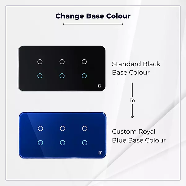 D2Touch Black Base Colour to Royal Blue Base Colour For 2M/4M/6M/8M Touch Switch Panel for Acrylic Glossy, Matte & Glass Panels, Add As Accessories Per Panel
