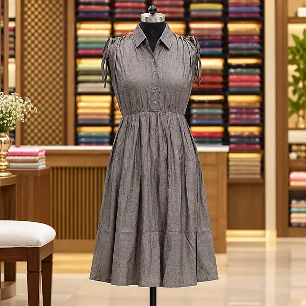 29IF light mud chocolate mix silky denim top