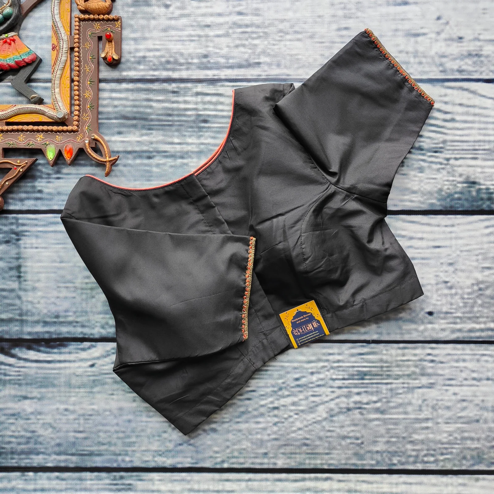 Chariot Kolam Black Blouse