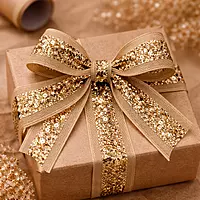 Natural Jute Ribbon With Glitter Sequin Center