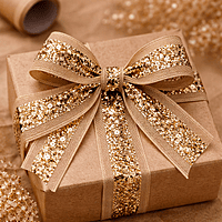 Natural Jute Ribbon With Glitter Sequin Center