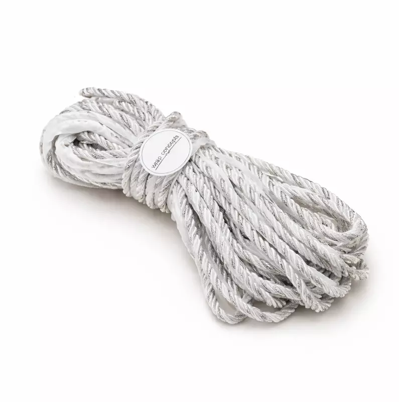 Silver & Glitter Twisted Cord - 10 MM