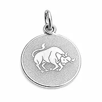 925 Sterling Silver Taurus Zodiac Pendant for Men & Women | Bull Astrology Charm Necklace | Round Engraved Horoscope Jewelry