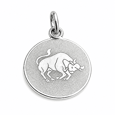 925 Sterling Silver Taurus Zodiac Pendant for Men & Women | Bull Astrology Charm Necklace | Round Engraved Horoscope Jewelry