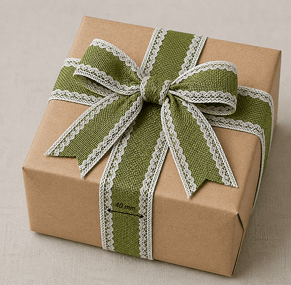 Olive Burlap with Lace Edges