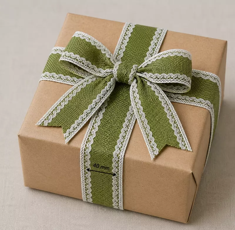 Olive Burlap with Lace Edges