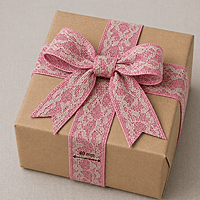 Rosy Jute Ribbon with Net Lace