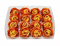 Sunset Orange & Yellow Rose Floral Heads