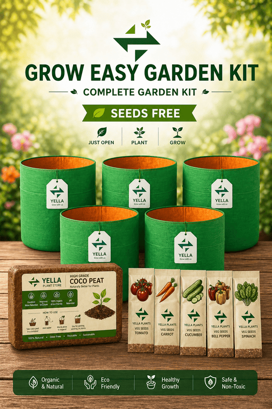 Grow Easy Combo Kit | Grow Bags + Coco Peat + Seeds | Complete Pack