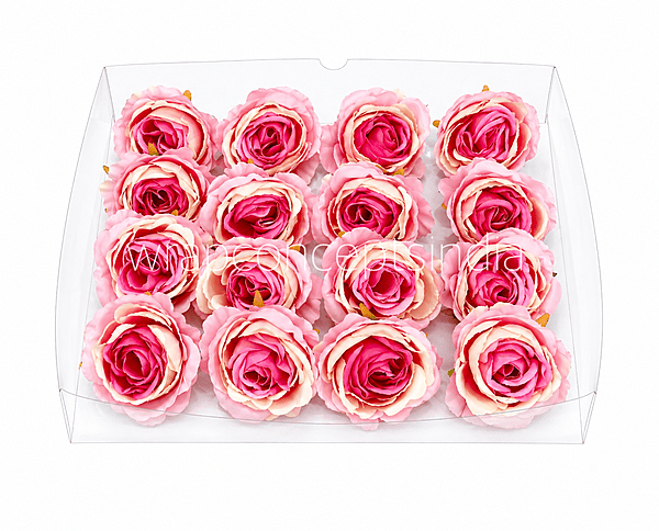 Pink & Cream Dual Rose Floral Heads
