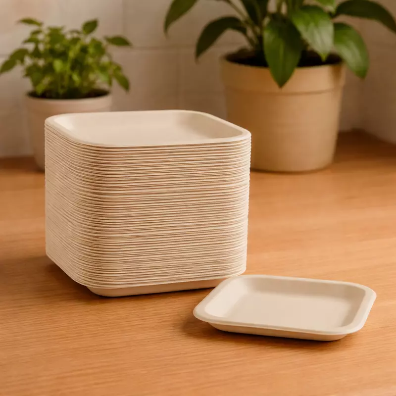 Bagasse snacks plate