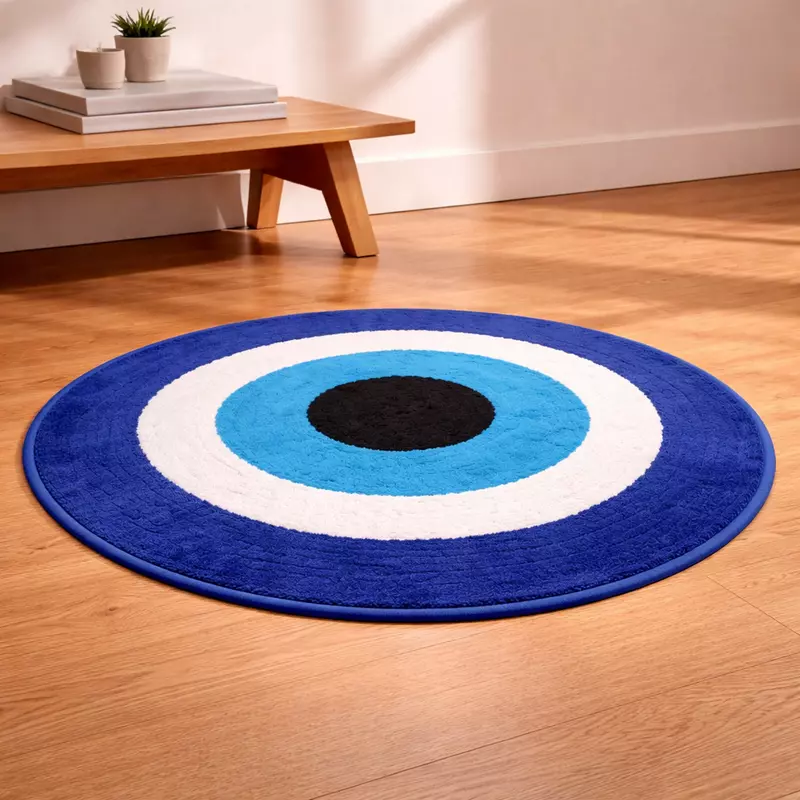 Evil eye jute rug