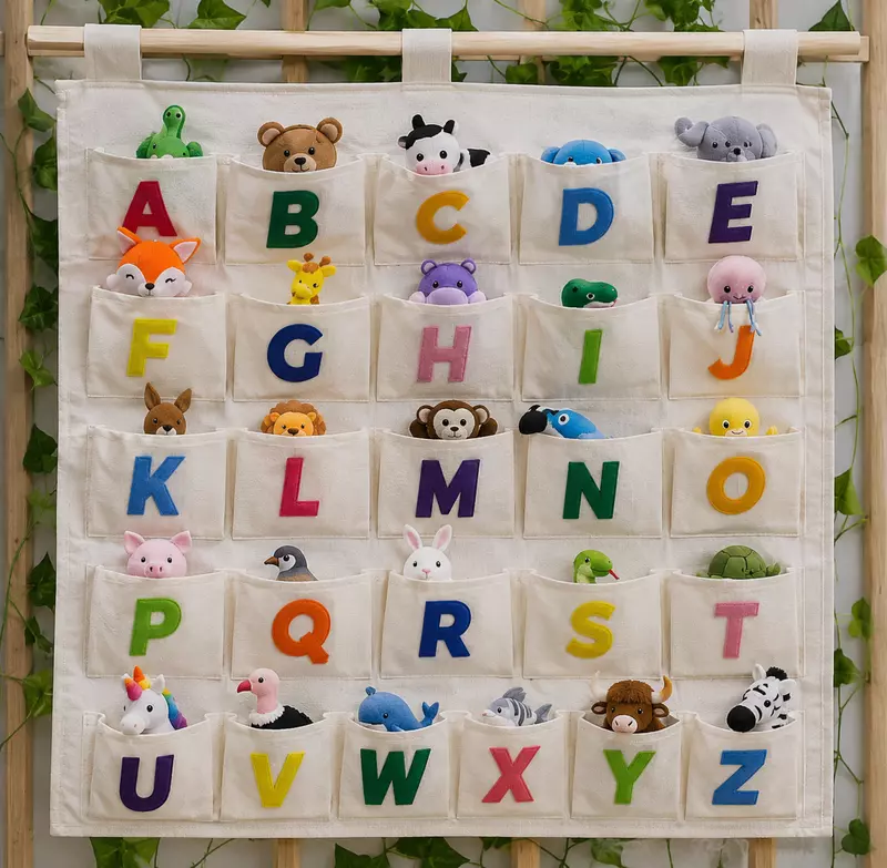 A–Z Animal Safari | Age 3+ | ABC Pocket Chart + 26 Felt Animals