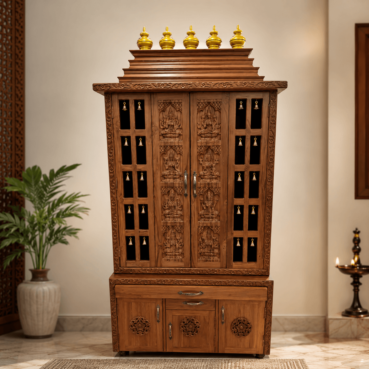 SAF-PJ-009 Pooja Mandapam|88X42|Natural||Pooja Unit SAF-PJ-009 Pooja Mandapam|88X42|Natural||Pooja Unit